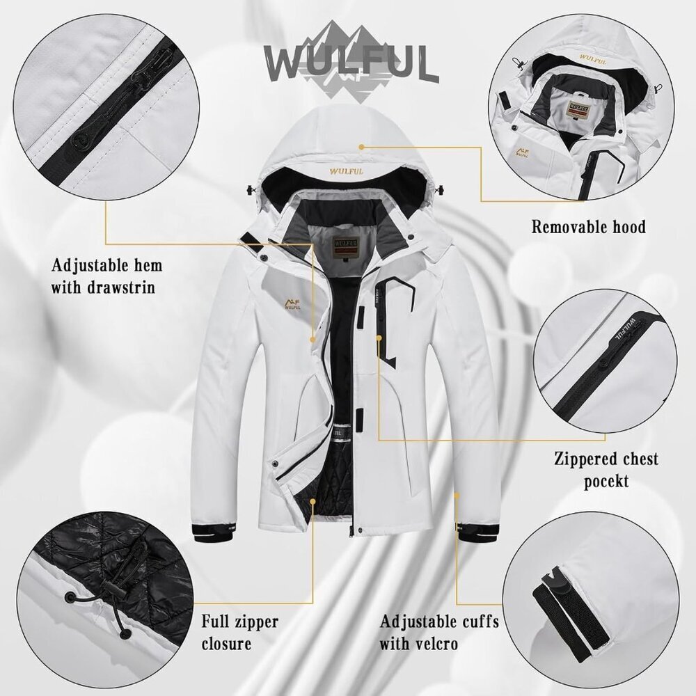 Women’s Waterproof Snow Ski Jacket Mountain Windproof Winter Coat with Detachabl - Picture 6 of 9